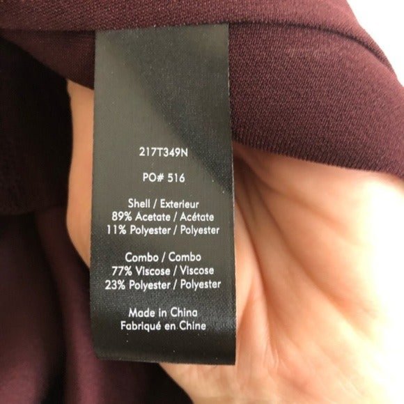 Elizabeth & James Satin Burgundy Hi Lo Ruffle Blouse cropped chic evening - Picture 6 of 9